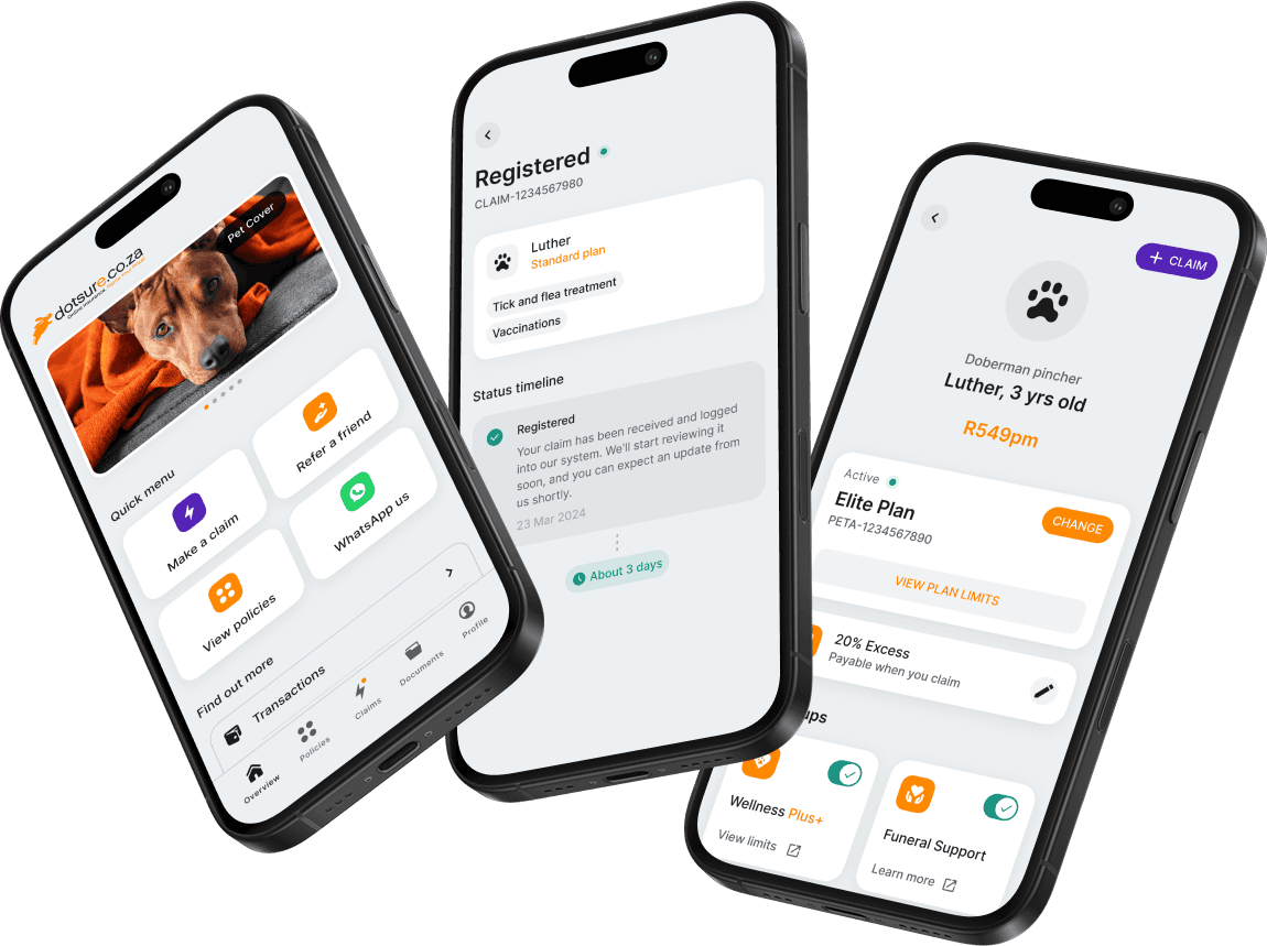 three mobile phones using the client service portal.