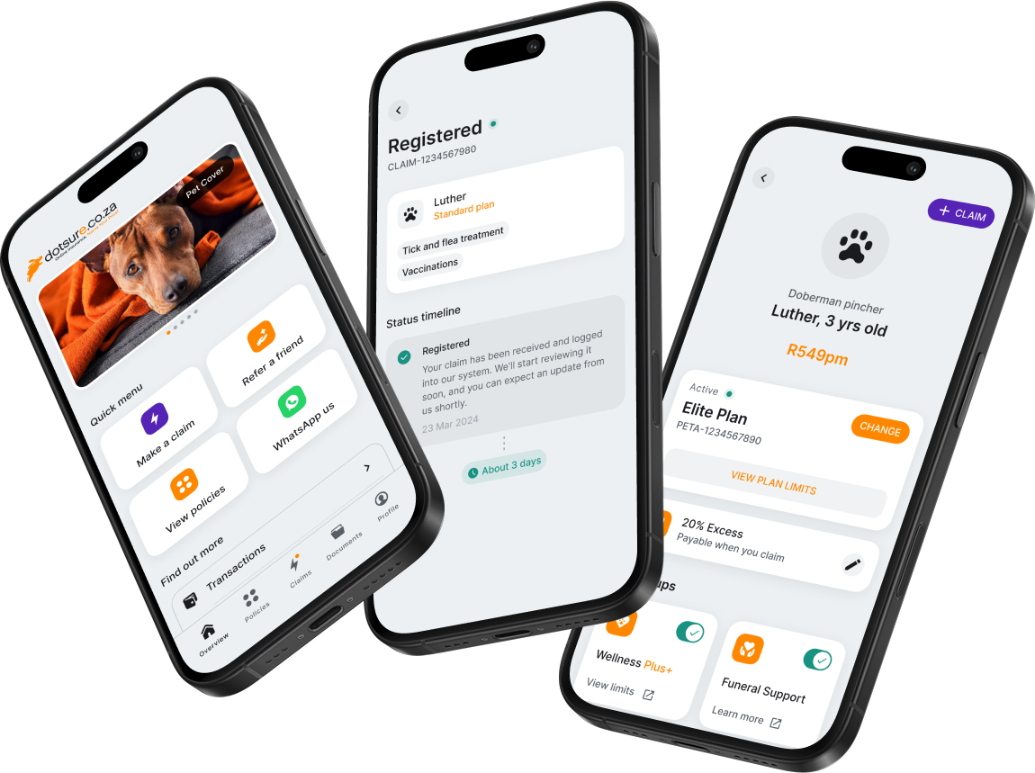three mobile phones using the client service portal.