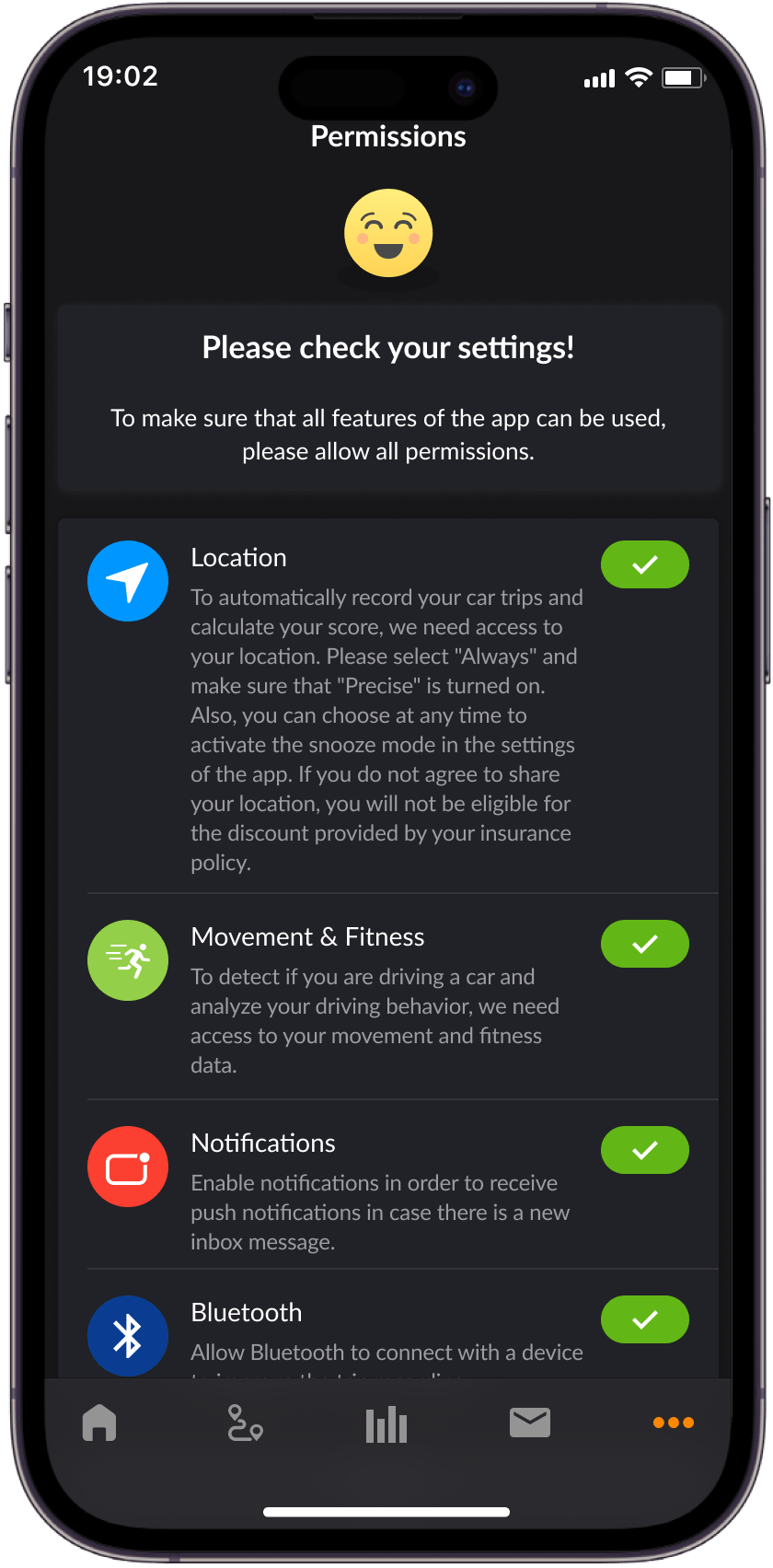 permissions screen